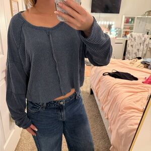 Women's Blue Striped Top